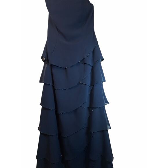 Jovani Navy Strapless Gown - Size 8 - Picture 14 of 16